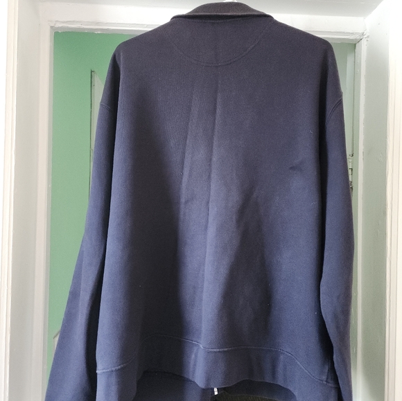 Timberland men's blue hoodie with label in front. - Picture 2 of 8